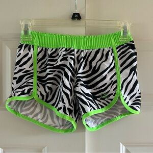 OP Girls Green, Black & White Zebra Print Shorts Size M (7-8)
